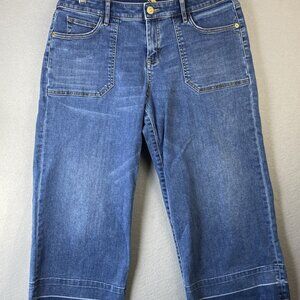 Tommy Bahama Capri Jeans Women's 32 x 24 Low Rise Cropped Boyfriend‎ Fringed Hem
